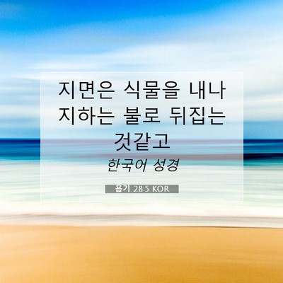 Picture 07 - 욥기 28:5 KOR - 지면은 식물을 내나 지하는 불로 - Bible Verse Picture