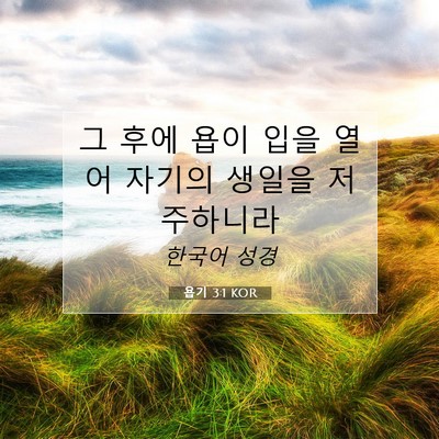 Picture 07 - 욥기 3:1 KOR - 그 후에 욥이 입을 열어 자기의 - Bible Verse Picture
