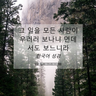 Picture 07 - 욥기 36:25 KOR - 그 일을 모든 사람이 우러러 보나니 - Bible Verse Picture