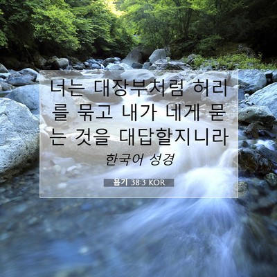 Picture 07 - 욥기 38:3 KOR - 너는 대장부처럼 허리를 묶고 내가 - Bible Verse Picture