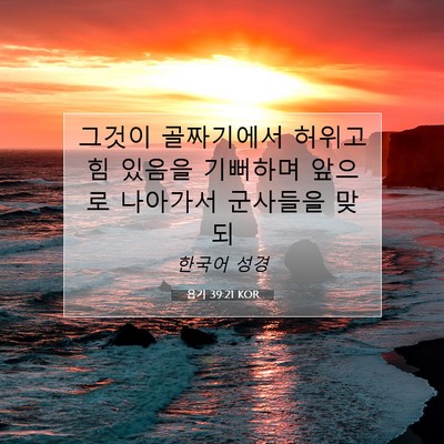 Picture 07 - 욥기 39:21 KOR - 그것이 골짜기에서 허위고 힘 있음을 - Bible Verse Picture