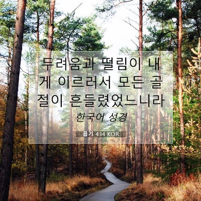 Picture 07 - 욥기 4:14 KOR - 두려움과 떨림이 내게 이르러서 모든 - Bible Verse Picture
