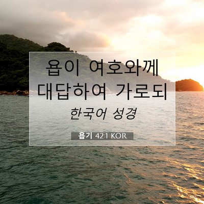 Picture 07 - 욥기 42:1 KOR - 욥이 여호와께 대답하여 - Bible Verse Picture