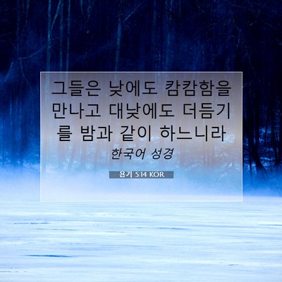 Picture 07 - 욥기 5:14 KOR - 그들은 낮에도 캄캄함을 만나고 - Bible Verse Picture