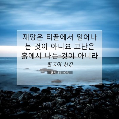 Picture 07 - 욥기 5:6 KOR - 재앙은 티끌에서 일어나는 것이 - Bible Verse Picture