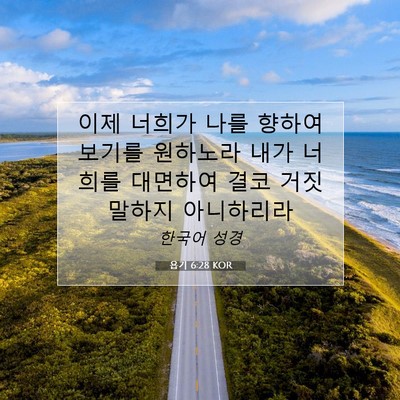 Picture 07 - 욥기 6:28 KOR - 이제 너희가 나를 향하여 보기를 - Bible Verse Picture