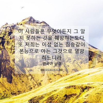 Picture 07 - 유다서 1:10 KOR - 이 사람들은 무엇이든지 그 알지 - Bible Verse Picture
