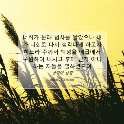 Picture 07 - 유다서 1:5 KOR - 너희가 본래 범사를 알았으나 내가 - Bible Verse Picture