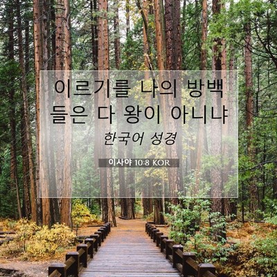 Picture 07 - 이사야 10:8 KOR - 이르기를 나의 방백들은 다 왕이 - Bible Verse Picture