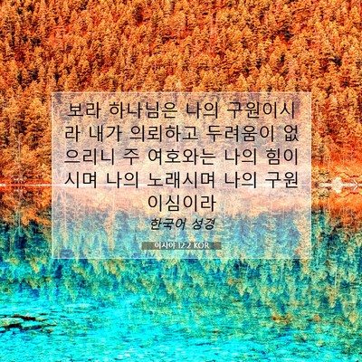 Picture 07 - 이사야 12:2 KOR - 보라 하나님은 나의 구원이시라 내가 - Bible Verse Picture