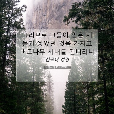 Picture 07 - 이사야 15:7 KOR - 그러므로 그들이 얻은 재물과 쌓았던 - Bible Verse Picture