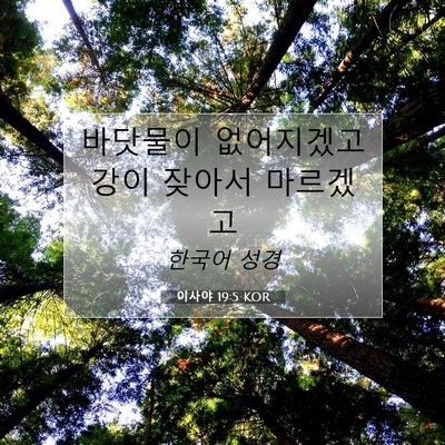 Picture 07 - 이사야 19:5 KOR - 바닷물이 없어지겠고 강이 잦아서 - Bible Verse Picture