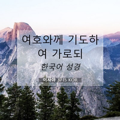 Picture 07 - 이사야 37:15 KOR - 여호와께 기도하여 - Bible Verse Picture
