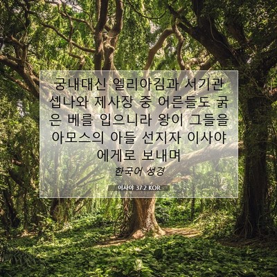 Picture 07 - 이사야 37:2 KOR - 궁내대신 엘리아김과 서기관 셉나와 - Bible Verse Picture