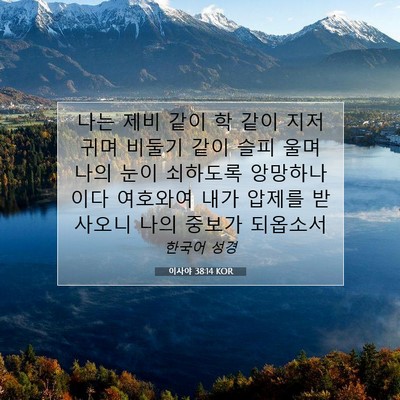 Picture 07 - 이사야 38:14 KOR - 나는 제비 같이 학 같이 지저귀며 - Bible Verse Picture