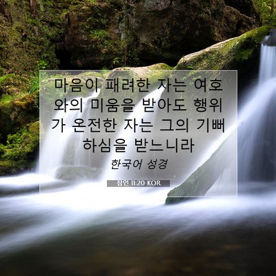 Picture 07 - 잠언 11:20 KOR - 마음이 패려한 자는 여호와의 미움을 - Bible Verse Picture