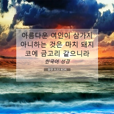 Picture 07 - 잠언 11:22 KOR - 아름다운 여인이 삼가지 아니하는 - Bible Verse Picture