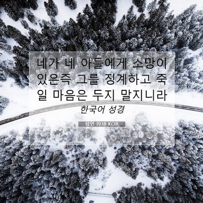 Picture 07 - 잠언 19:18 KOR - 네가 네 아들에게 소망이 있은즉 - Bible Verse Picture