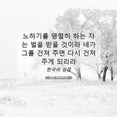 Picture 07 - 잠언 19:19 KOR - 노하기를 맹렬히 하는 자는 벌을 - Bible Verse Picture
