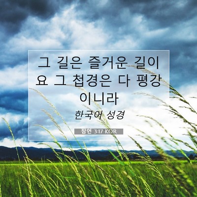 Picture 07 - 잠언 3:17 KOR - 그 길은 즐거운 길이요 그 첩경은 다 - Bible Verse Picture