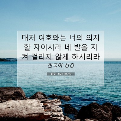 Picture 07 - 잠언 3:26 KOR - 대저 여호와는 너의 의지할 자이시라 - Bible Verse Picture
