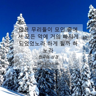 Picture 07 - 잠언 5:14 KOR - 많은 무리들이 모인 중에서 모든 - Bible Verse Picture
