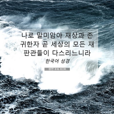 Picture 07 - 잠언 8:16 KOR - 나로 말미암아 재상과 존귀한자 곧 - Bible Verse Picture