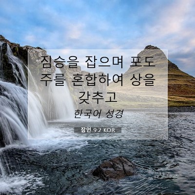 Picture 07 - 잠언 9:2 KOR - 짐승을 잡으며 포도주를 혼합하여 - Bible Verse Picture