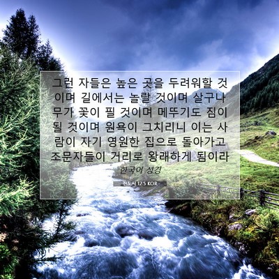Picture 07 - 전도서 12:5 KOR - 그런 자들은 높은 곳을 두려워할 - Bible Verse Picture