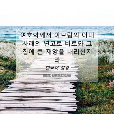 Picture 07 - 창세기 12:17 KOR - 여호와께서 아브람의 아내 사래의 - Bible Verse Picture