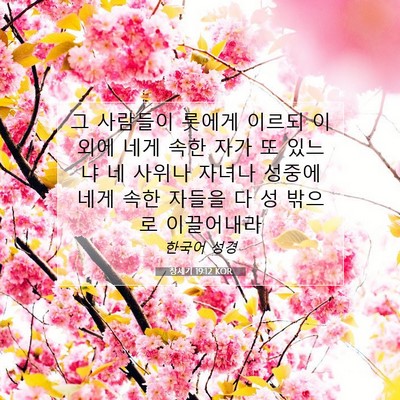 Picture 07 - 창세기 19:12 KOR - 그 사람들이 롯에게 이르되 이 외에 - Bible Verse Picture
