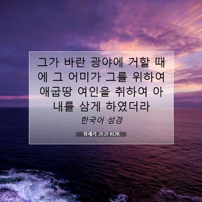 Picture 07 - 창세기 21:21 KOR - 그가 바란 광야에 거할 때에 그 - Bible Verse Picture