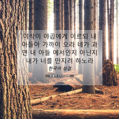 Picture 07 - 창세기 27:21 KOR - 이삭이 야곱에게 이르되 내 아들아 - Bible Verse Picture