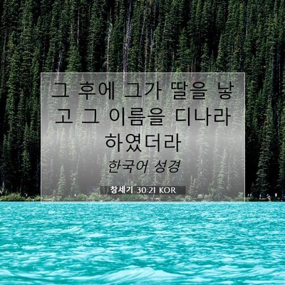Picture 07 - 창세기 30:21 KOR - 그 후에 그가 딸을 낳고 그 이름을 - Bible Verse Picture