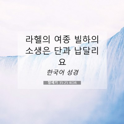 Picture 07 - 창세기 35:25 KOR - 라헬의 여종 빌하의 소생은 단과 - Bible Verse Picture