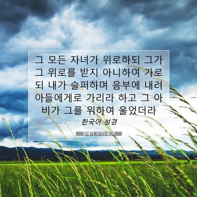 Picture 07 - 창세기 37:35 KOR - 그 모든 자녀가 위로하되 그가 그 - Bible Verse Picture