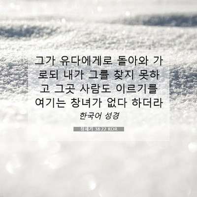 Picture 07 - 창세기 38:22 KOR - 그가 유다에게로 돌아와 가로되 내가 - Bible Verse Picture