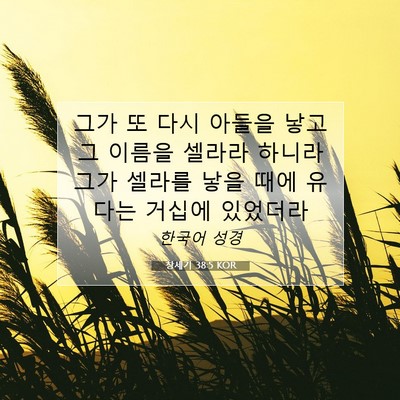Picture 07 - 창세기 38:5 KOR - 그가 또 다시 아들을 낳고 그 이름을 - Bible Verse Picture