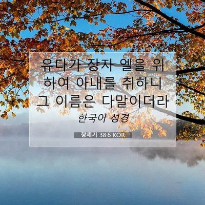 Picture 07 - 창세기 38:6 KOR - 유다가 장자 엘을 위하여 아내를 - Bible Verse Picture