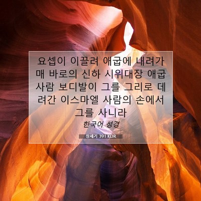 Picture 07 - 창세기 39:1 KOR - 요셉이 이끌려 애굽에 내려가매 - Bible Verse Picture