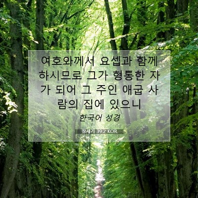 Picture 07 - 창세기 39:2 KOR - 여호와께서 요셉과 함께 하시므로 - Bible Verse Picture