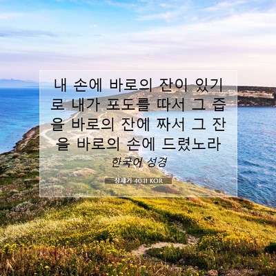 Picture 07 - 창세기 40:11 KOR - 내 손에 바로의 잔이 있기로 내가 - Bible Verse Picture