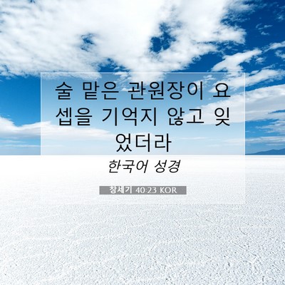 Picture 07 - 창세기 40:23 KOR - 술 맡은 관원장이 요셉을 기억지 - Bible Verse Picture