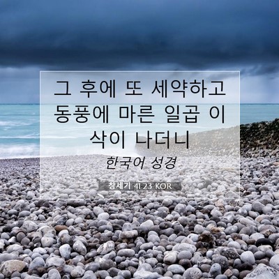 Picture 07 - 창세기 41:23 KOR - 그 후에 또 세약하고 동풍에 마른 - Bible Verse Picture