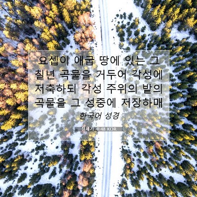 Picture 07 - 창세기 41:48 KOR - 요셉이 애굽 땅에 있는 그 칠년 - Bible Verse Picture