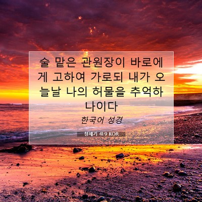 Picture 07 - 창세기 41:9 KOR - 술 맡은 관원장이 바로에게 고하여 - Bible Verse Picture
