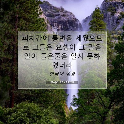 Picture 07 - 창세기 42:23 KOR - 피차간에 통변을 세웠으므로 그들은 - Bible Verse Picture