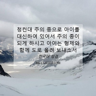 Picture 07 - 창세기 44:33 KOR - 청컨대 주의 종으로 아이를 대신하여 - Bible Verse Picture