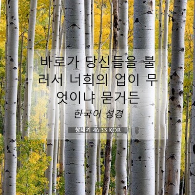 Picture 07 - 창세기 46:33 KOR - 바로가 당신들을 불러서 너희의 업이 - Bible Verse Picture