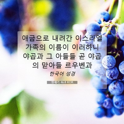 Picture 07 - 창세기 46:8 KOR - 애굽으로 내려간 이스라엘 가족의 - Bible Verse Picture